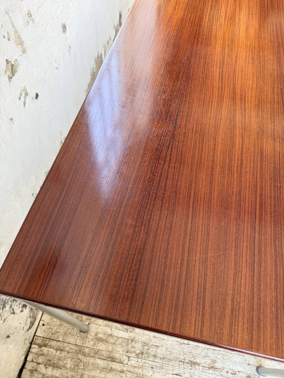 Ernst Moeckl 1960s teak desk with chrome base