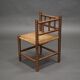 Vintage turned oak corner side chair, 1930s