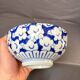 Antique Japanese Ceramic Bowl Cherry Blossom Floral Blue 19th Century