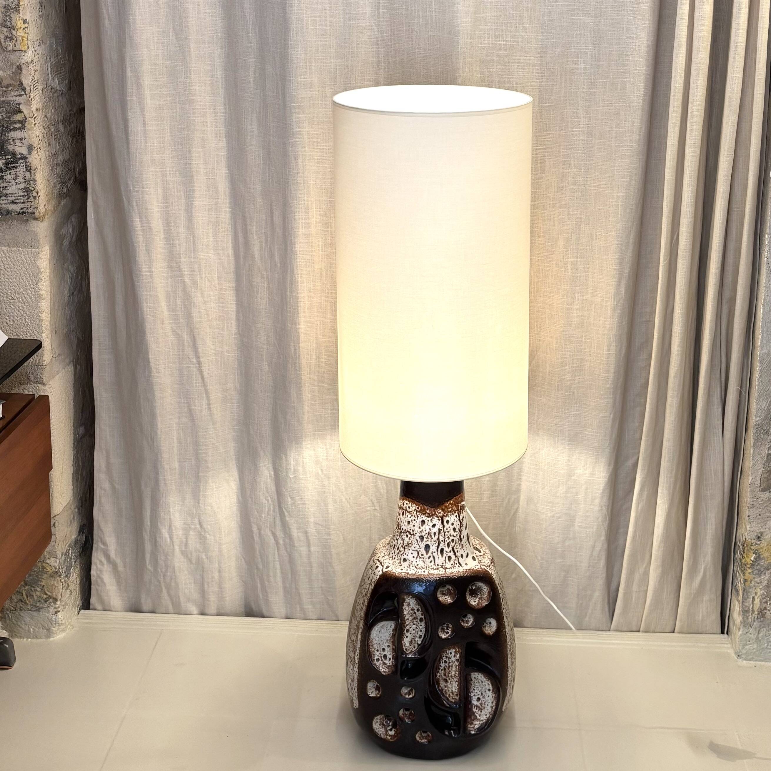 Lampe de sol années 70 en céramique