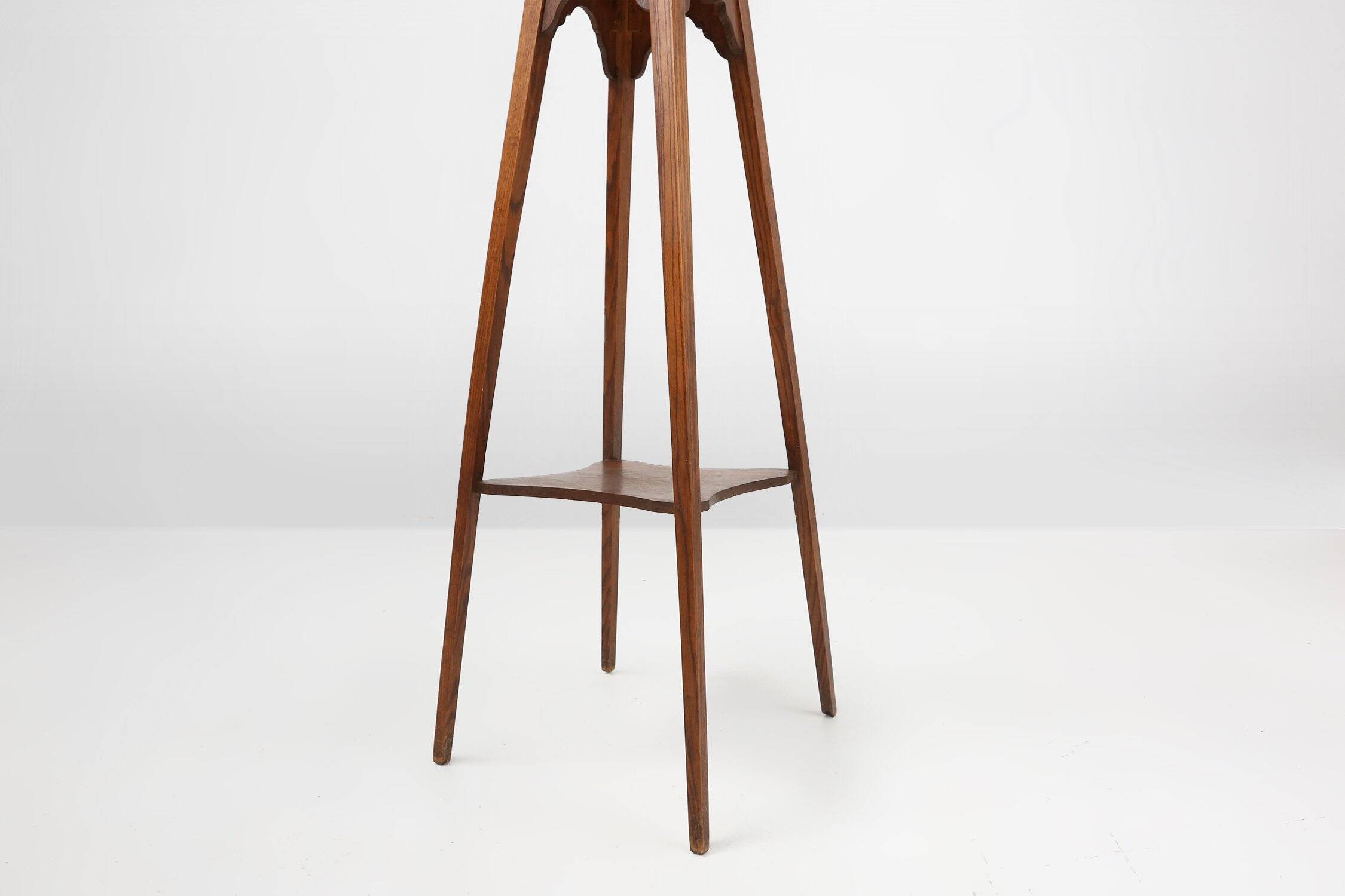 Art Deco Piedestal or Console Table in Oak, France 1940s
