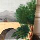 Painting oil old naïve landscape