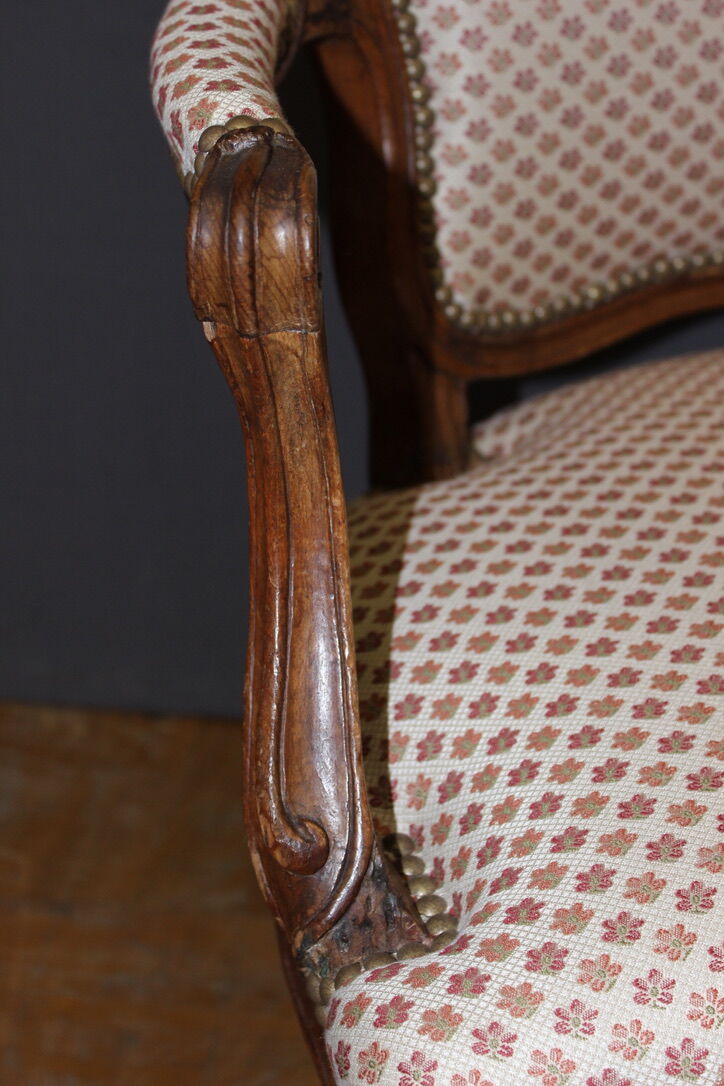 Pair of Louis XV period convertible armchairs