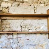 Vintage wall shelf with two shelves, 1970's