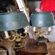 Pair of iron candlesticks