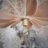 12-blade propeller suspension in rattan and nude linen