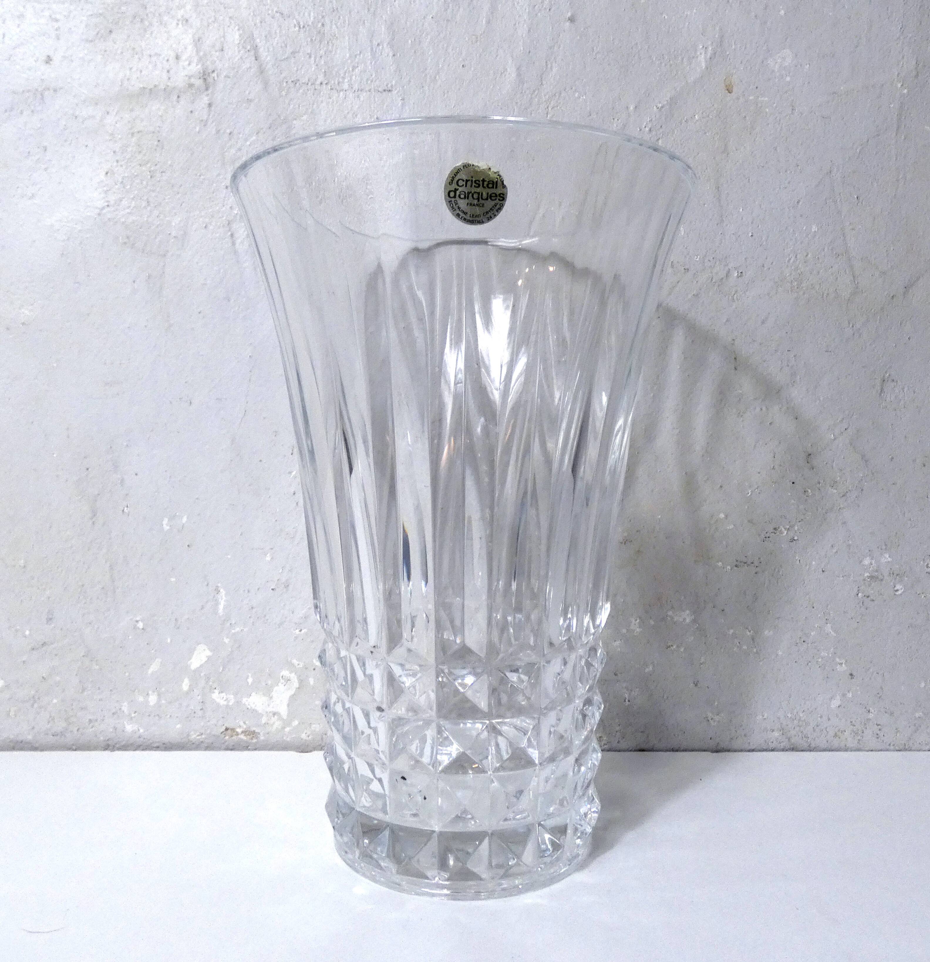 ancien vase en cristal 25 cm TBE