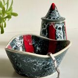 Vintage LUC VALLAURIS Ceramic Sugar Bowl