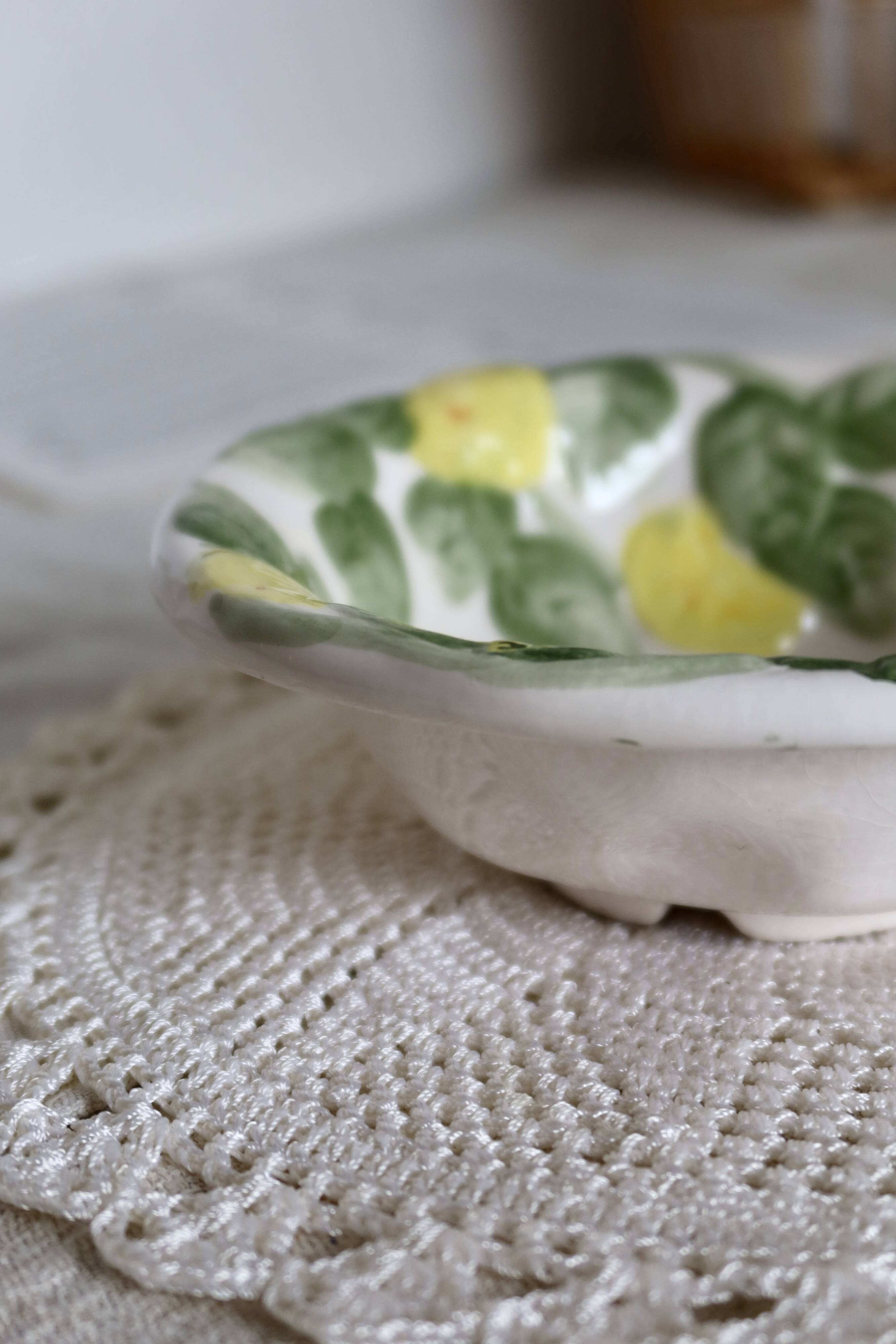 Vintage lemon slip dish