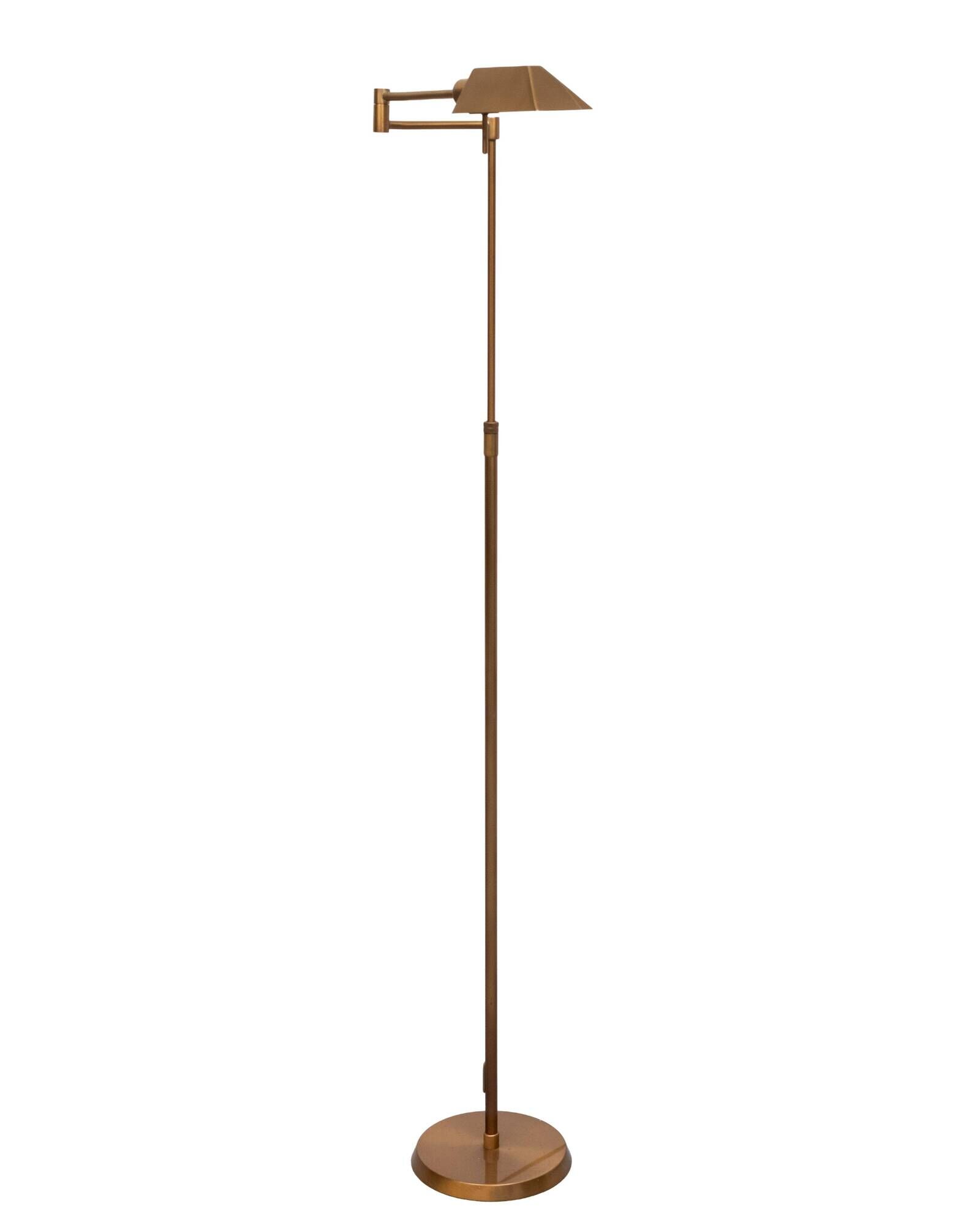Holtkotter Bronze color swing arm floor lamp Germany 1980s