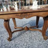 Table carrée style louis xv en merisier massif