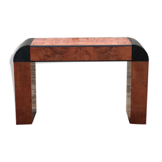 Art deco style magnifying glass wooden console