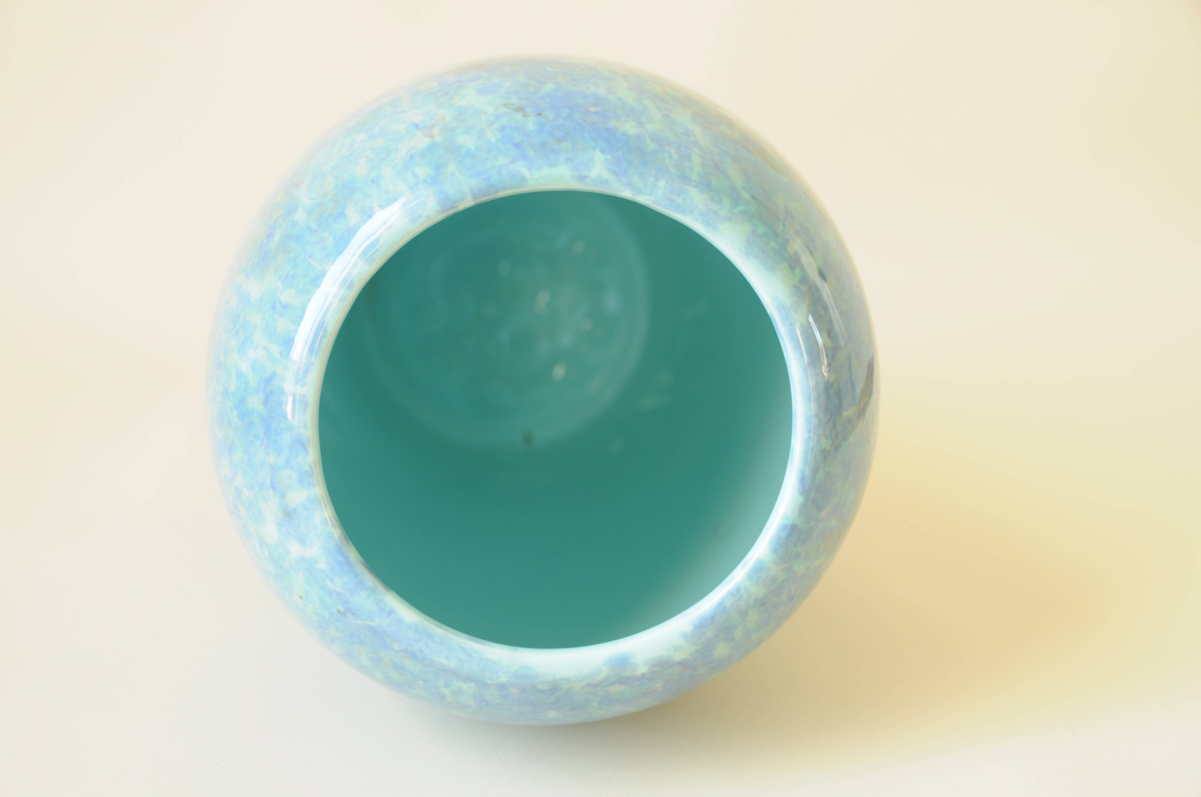 Iridescent Blue Ceramic Vase