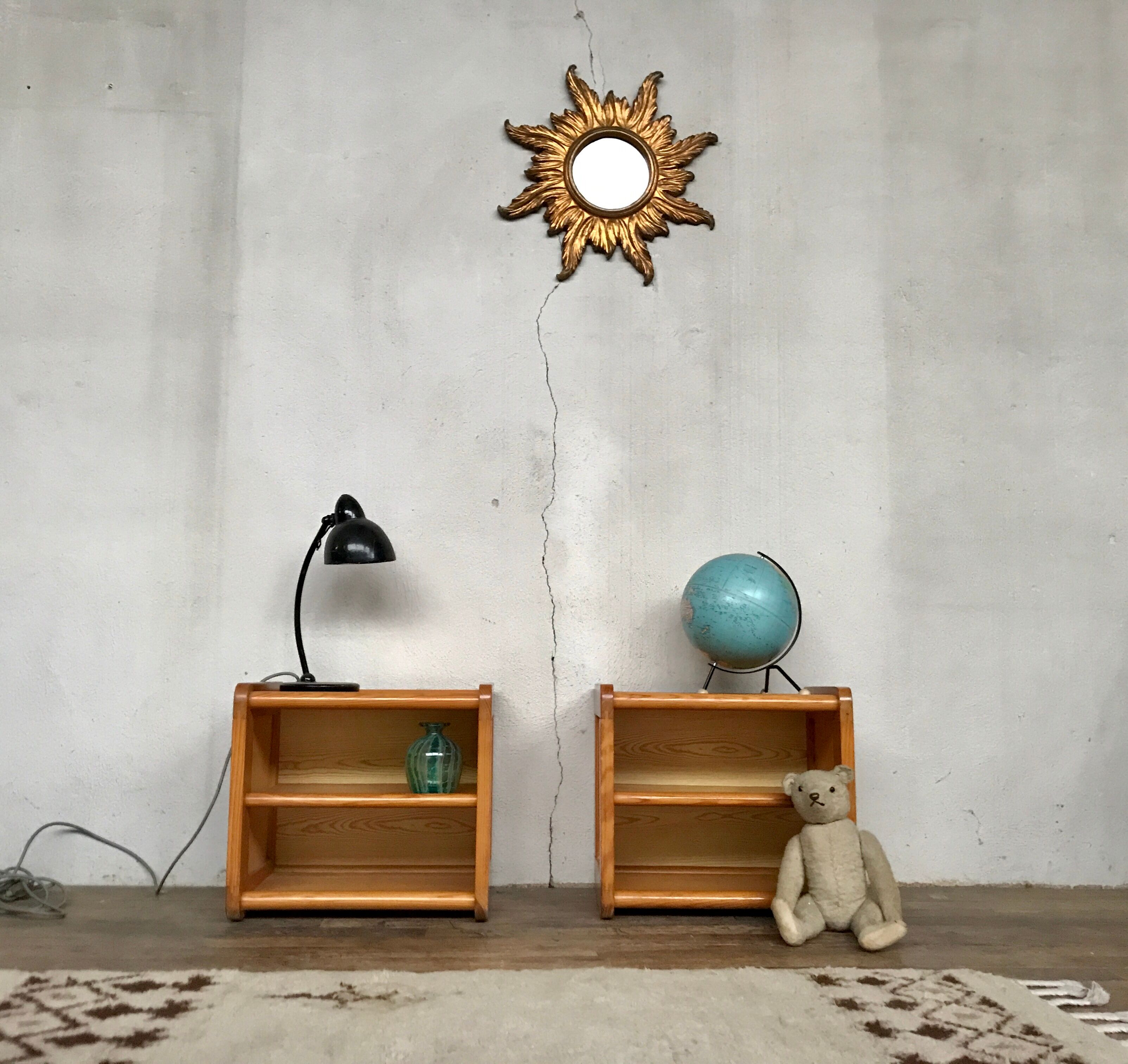 Pair of bedside bedside bedside tables old vintage sofa end 1950 1960 retro