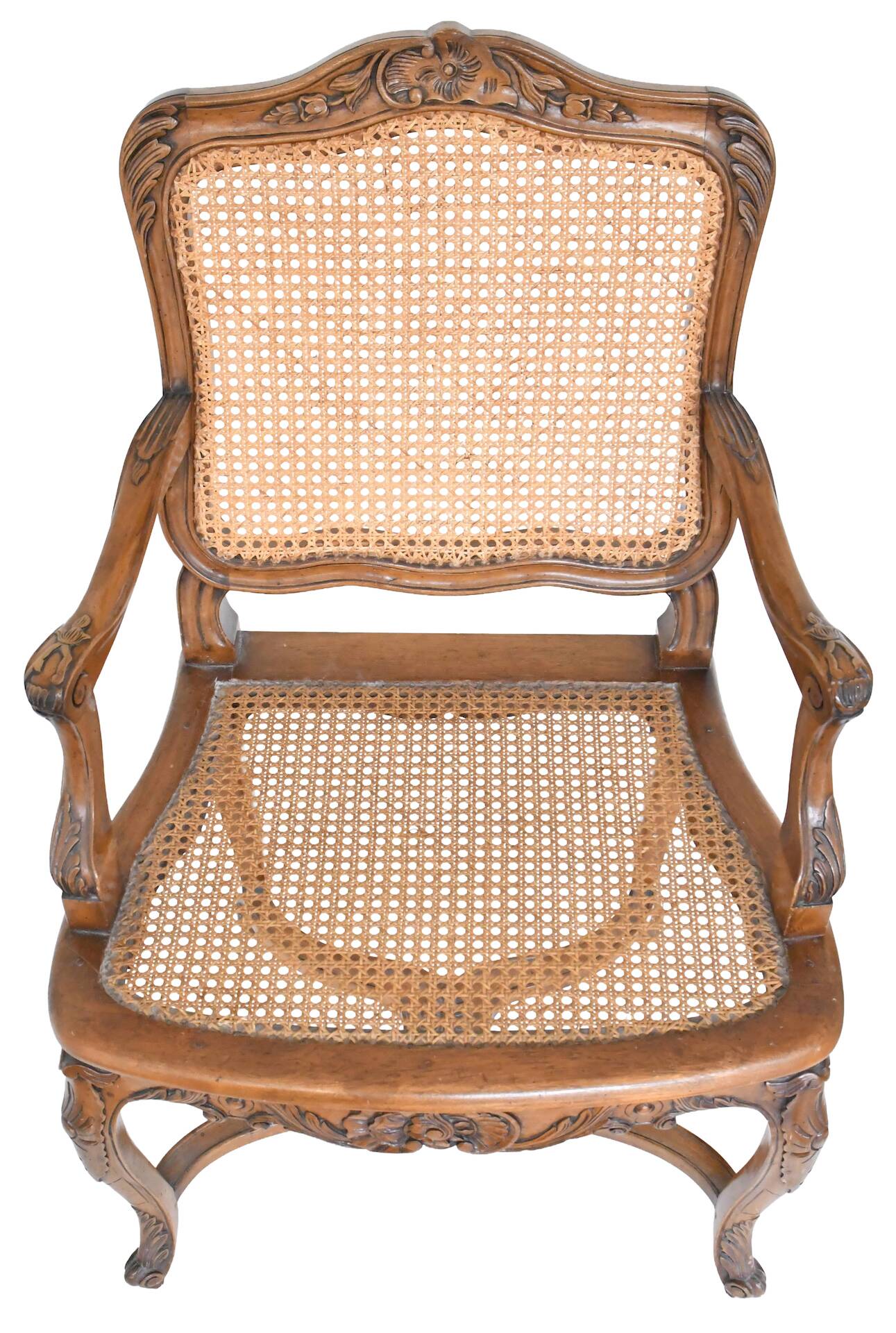 Paire de fauteuils cannés de style Régence