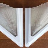 Pair of art deco-style pressed glass sconces