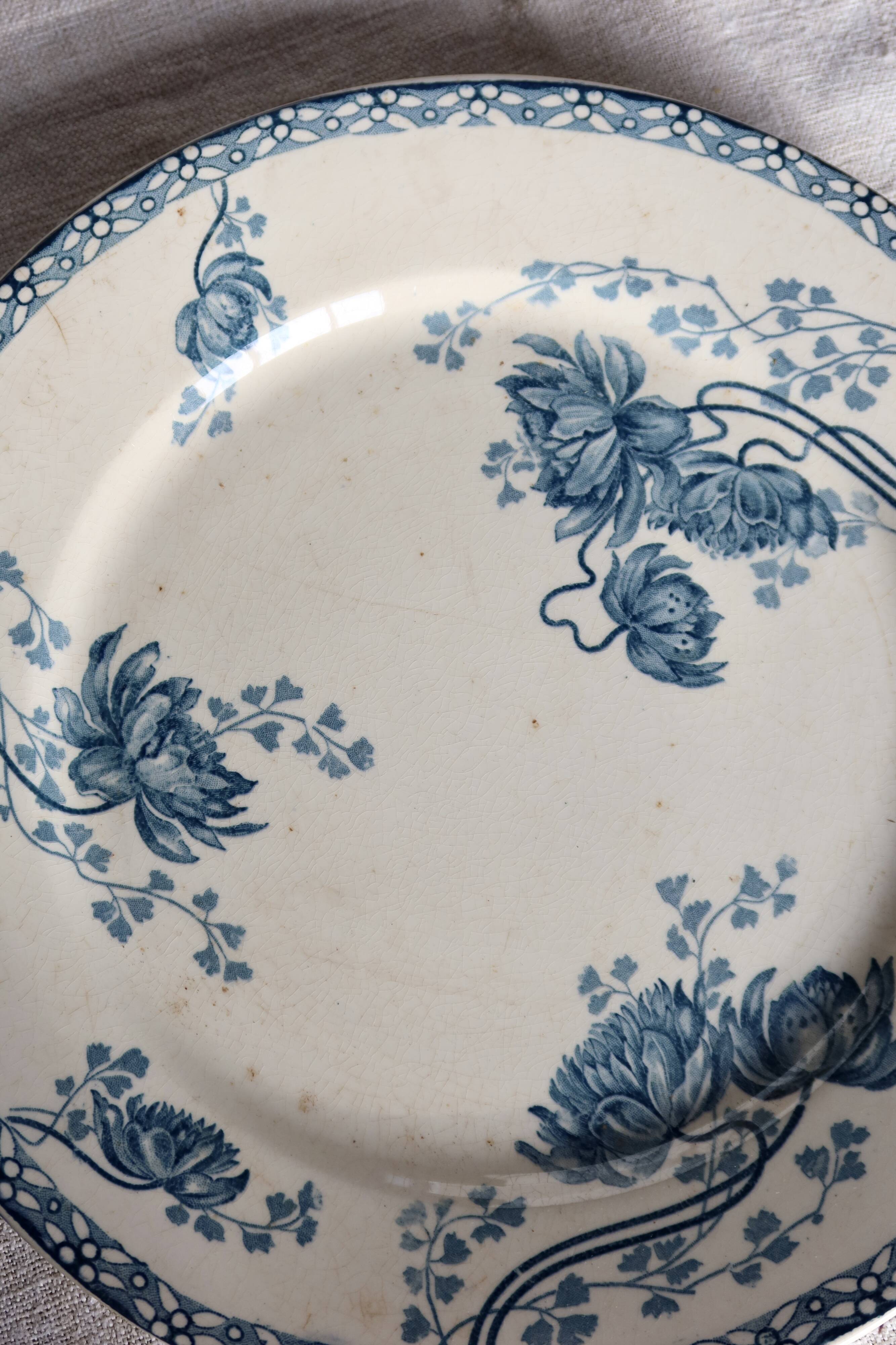 Antique ironstone plate from Sarreguemines Royat