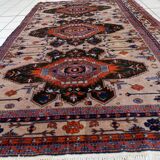 Handmade vintage Caucasian Kazak rug 4' x 6.9' (123cm x 213cm) 1960s