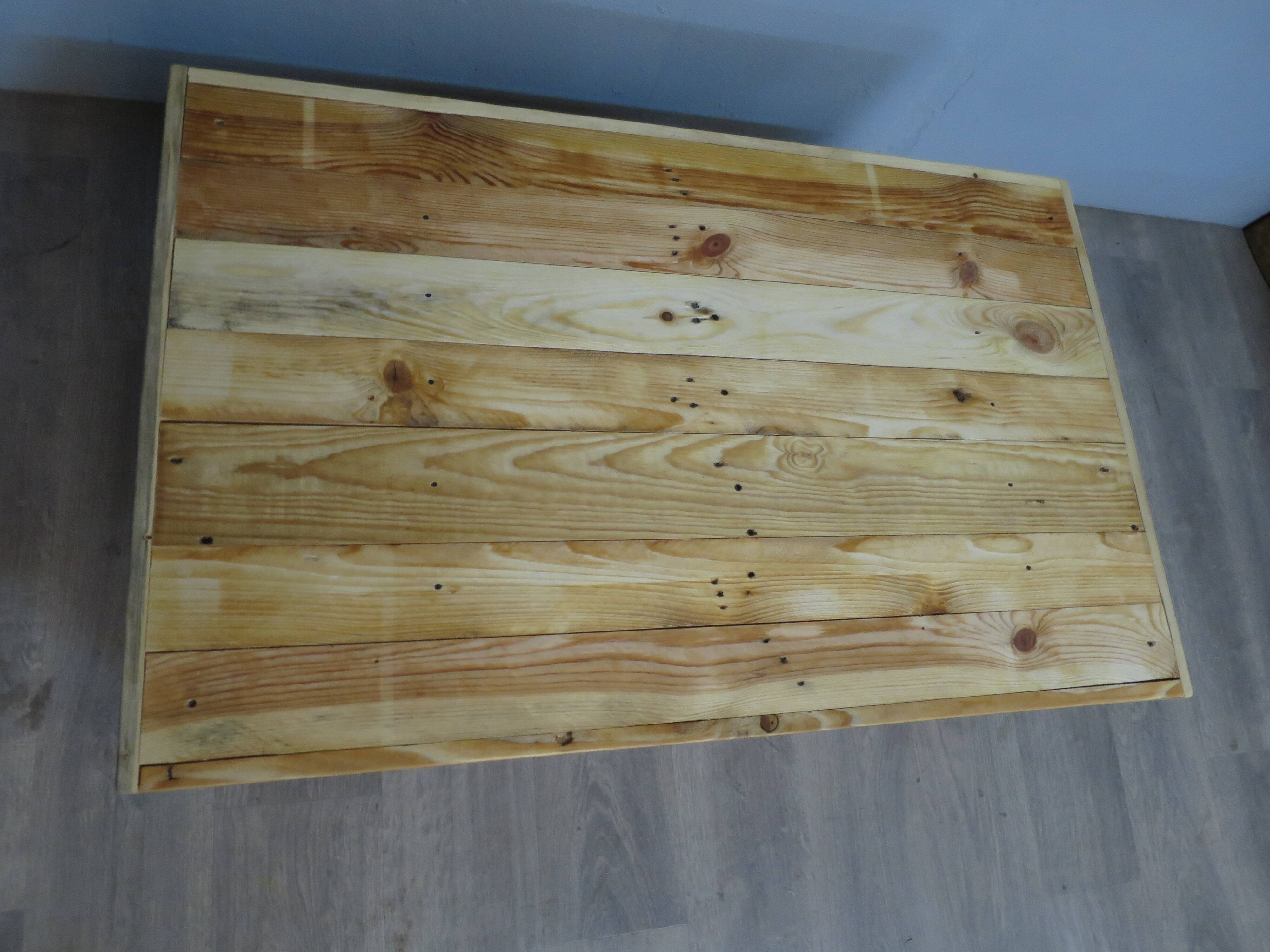 Rectangular raw wood coffee table