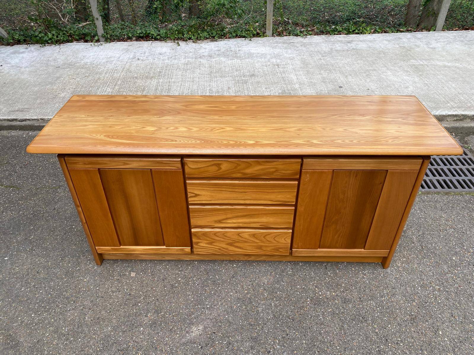 Vintage Scandinavian oak sideboard from the 1980s.
