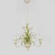 Masca vintage wheat stalk chandelier in off-white and pastel green metal.