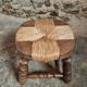 Vintage beechwood stool with straw seat – France, 1950s