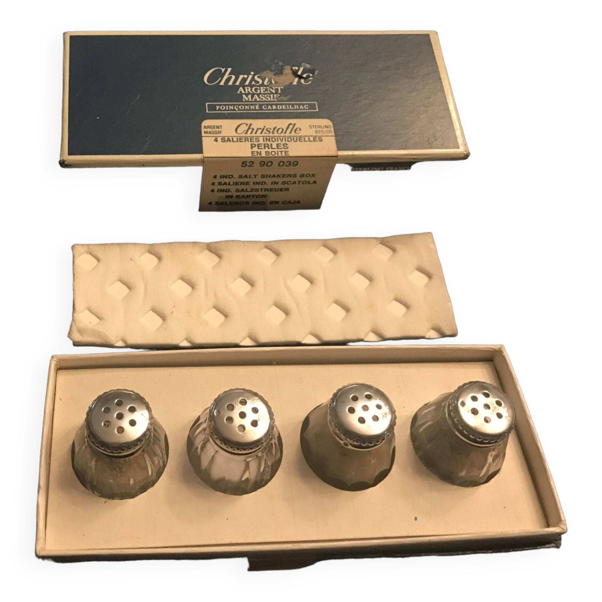 Lot de 4 salerons « Christofle » argent massif