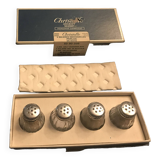 Set of 4 “Christofle” salt pots in solid silver