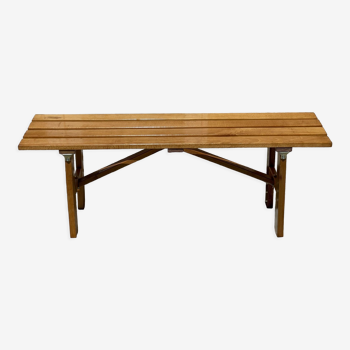 Banc pliant en bois verni vintage 120cm