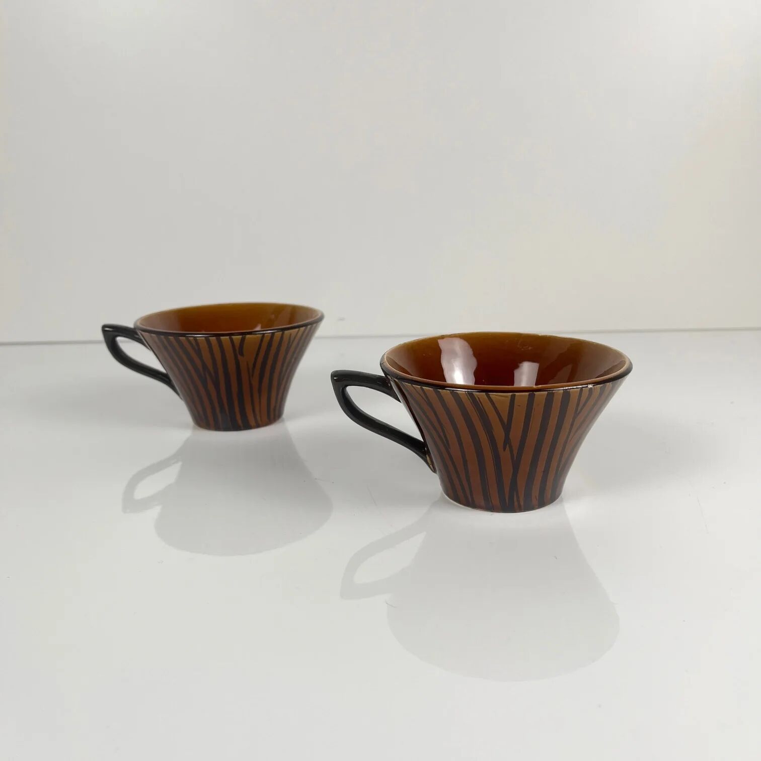 Coffee/tea cup duo "Domino", Sarreguemines, 1960