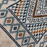 Hand-woven natural wool hallway rug