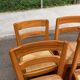 6 chaises brutalistes Maison Regain orme massif paillées années 80