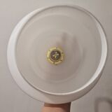 White opaline pendant lamp with gold décor