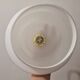 White opaline pendant lamp with gold décor