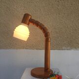 Articulated lamp in pine and opaline