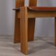 Set of 4 vintage 1950s chairs in wood and leather, Italian design