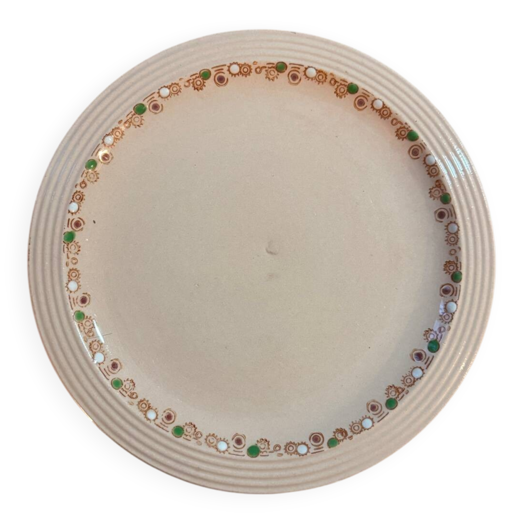 Set of 8 Longwy Betty plates – Art Deco – Pink earthenware
