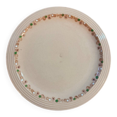 Set of 8 Longwy Betty plates – Art Deco – Pink earthenware