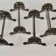 6 silver metal lion paw knife holders