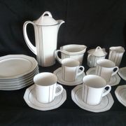 Art Deco coffee service for 6 people in porcelain Winterling Marktleuthen Bavaria (22 pieces)