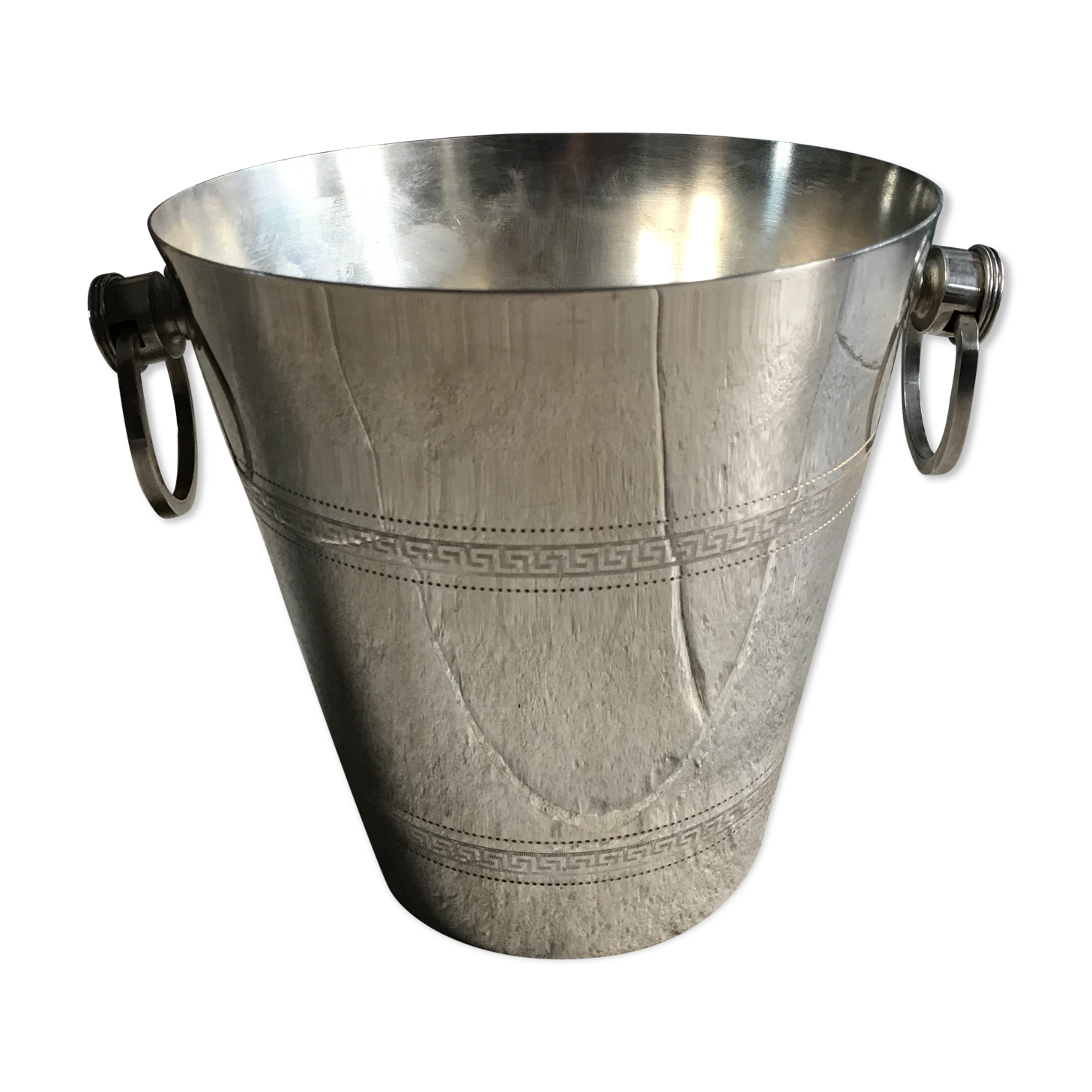 Silver metal champagne bucket