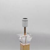Plexiglass table lamp stand and brass