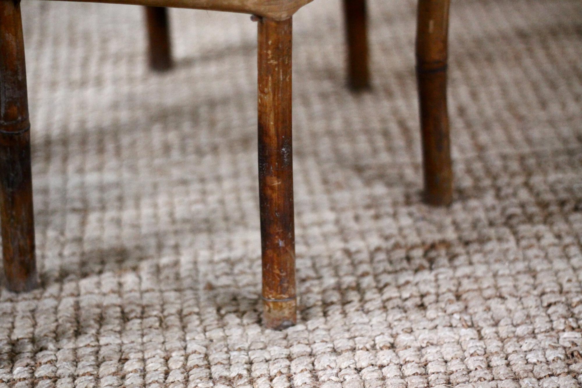 Pair of bamboo and rattan stools