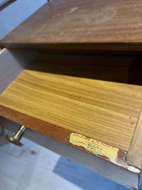 Bedside table 1960-70 wood and metal