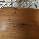 Louis Philippe style table / desk with 3 drawers in solid cherry wood and turned base