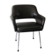 Modernist armrest chair, chrome and skai, Belgium 1960