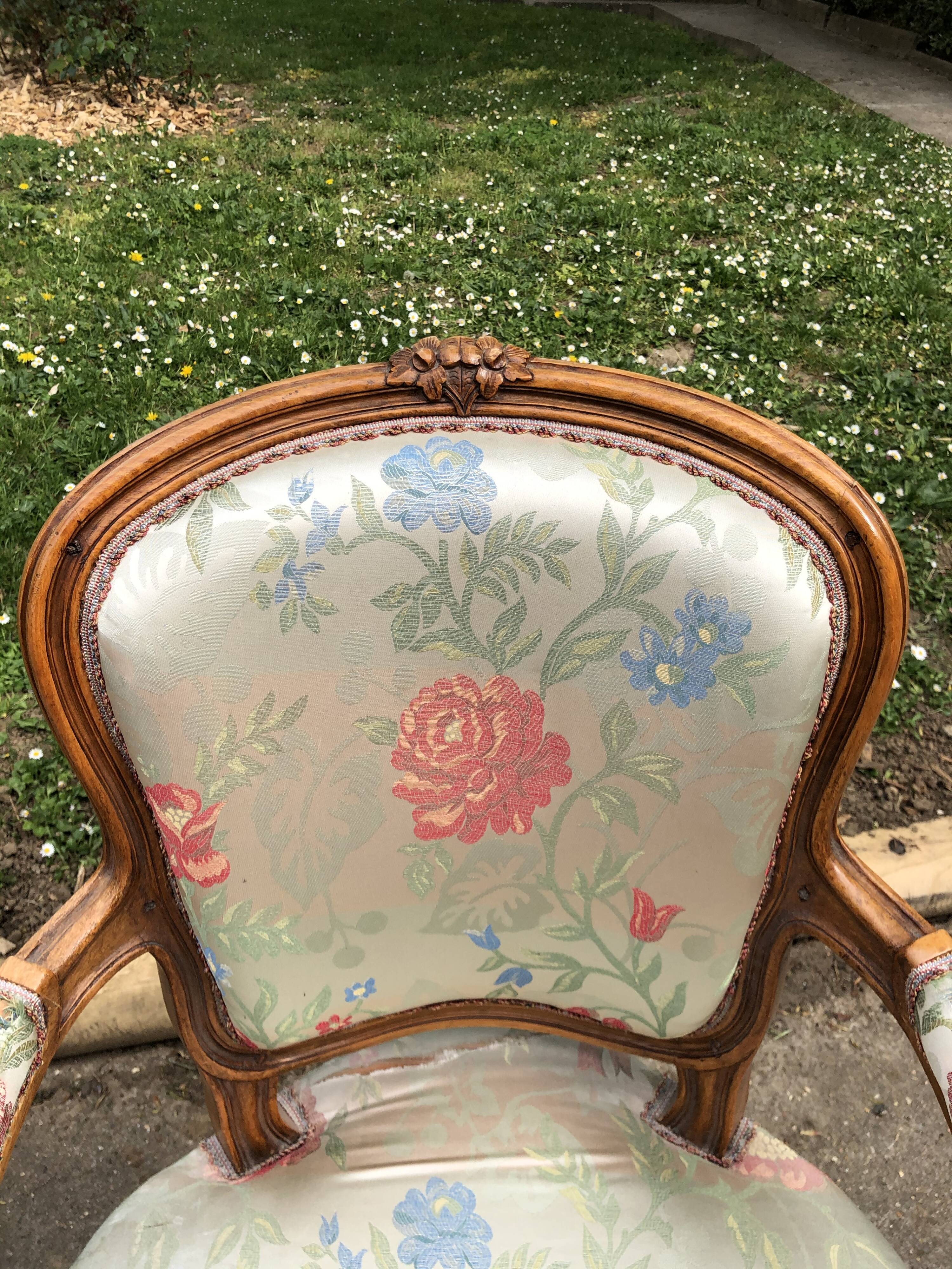 Pair of Louis XV-style armchairs