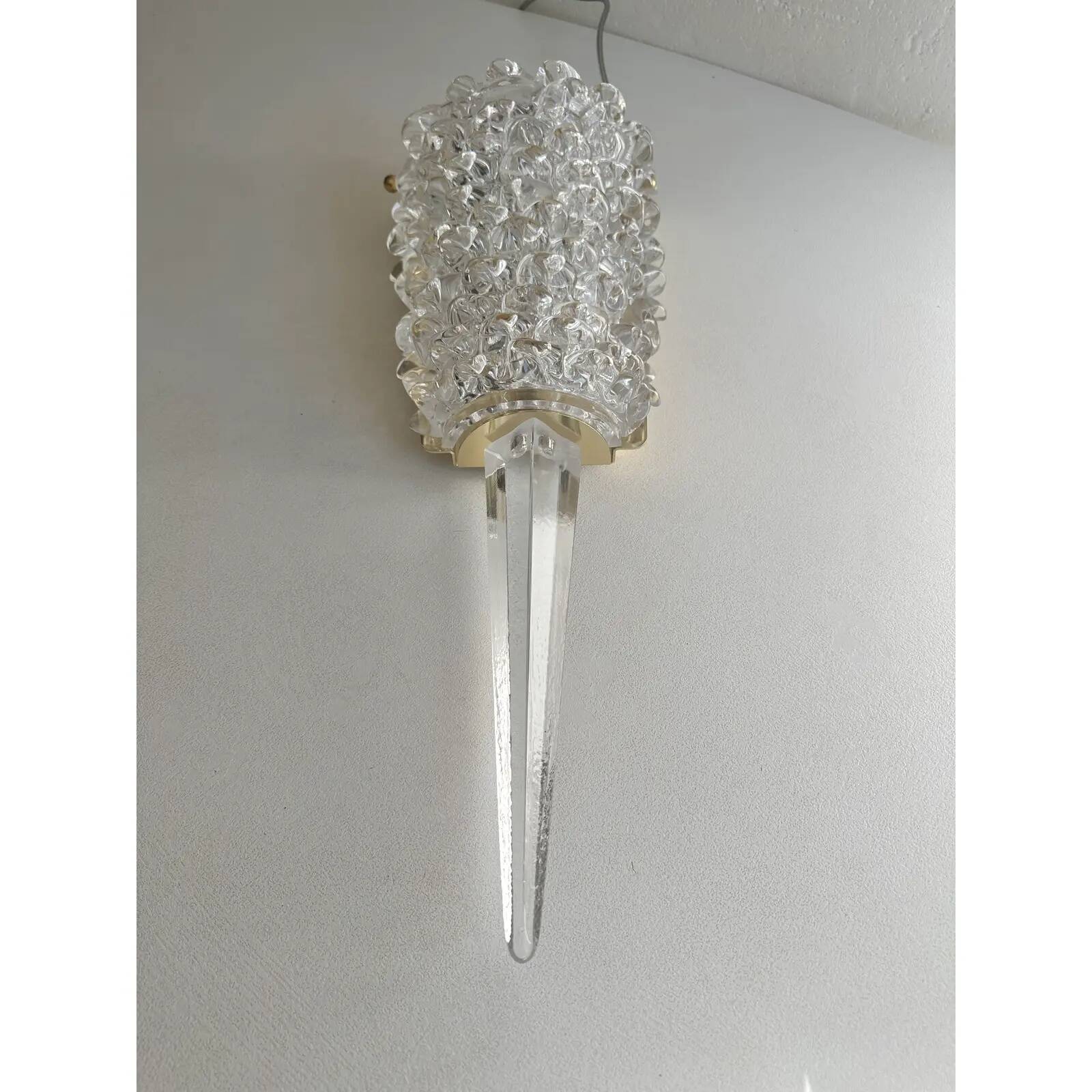 Handcrafted Clear Rostrato Murano Glass Wall Sconces — Barovier Inspired