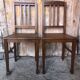 Paire de chaises art déco bois & assise cannée