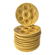 Lot of 12 shell-shaped plates, Barbotine, 1950s.